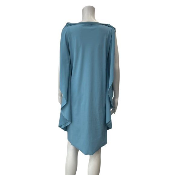 Maria Pinto 2023S Blue Boat Neck Hot Time In The City Drape Mini Dress size XS - Picture 4 of 7